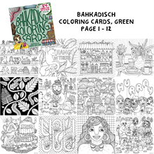 Bahkadisch Coloring Cards Grön